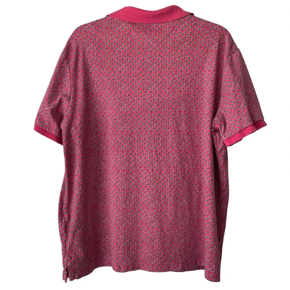 Polo Ralph Lauren Classic Fit Cotton Geometric Preppy Pink Mens Polo Shirt Sz L